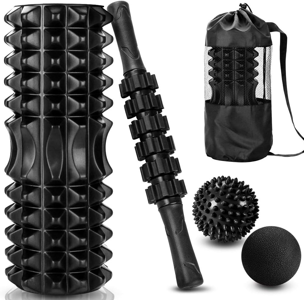 Pilates Ball Mini - 5 ใน 1 ชุด,Trigger Point ลูกกลิ้งโฟมนวดนวดสําหรับนวดกล้ามเนื้อลึกพิลาทิส