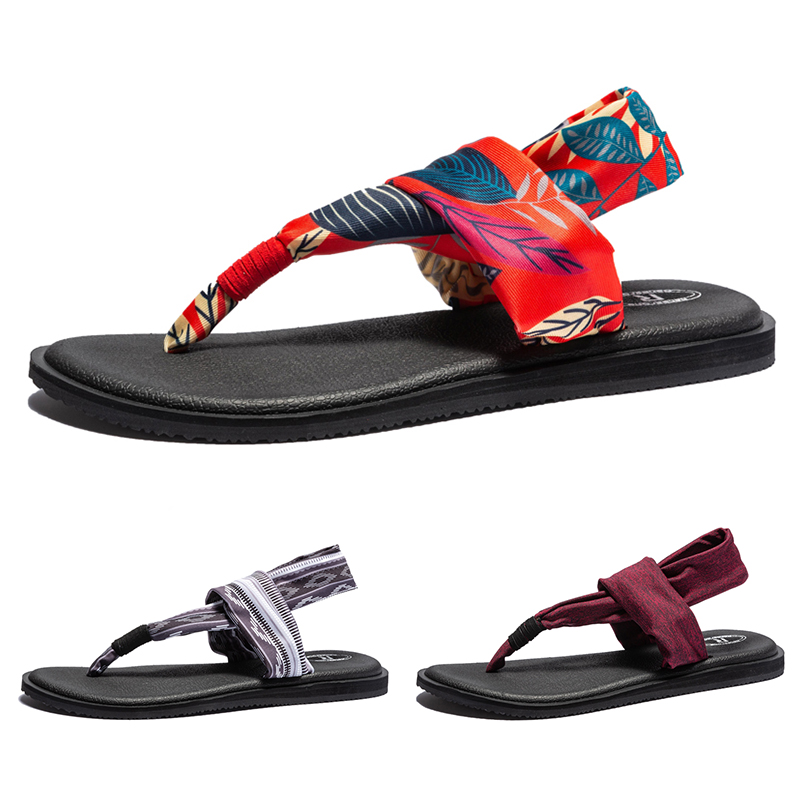 Pilates Ankle Strap - รองเท้าแตะโยคะแบรนด์รองเท้าแตะรัดส้นชายของผู้หญิงรองเท้าย้อนยุครองเท้าผู้หญิงสายรัดยืดหยุ่นสบายรองเท้าเที่ยวทะเลรองเท้าแตะผู้หญิงขนาดใหญ่40