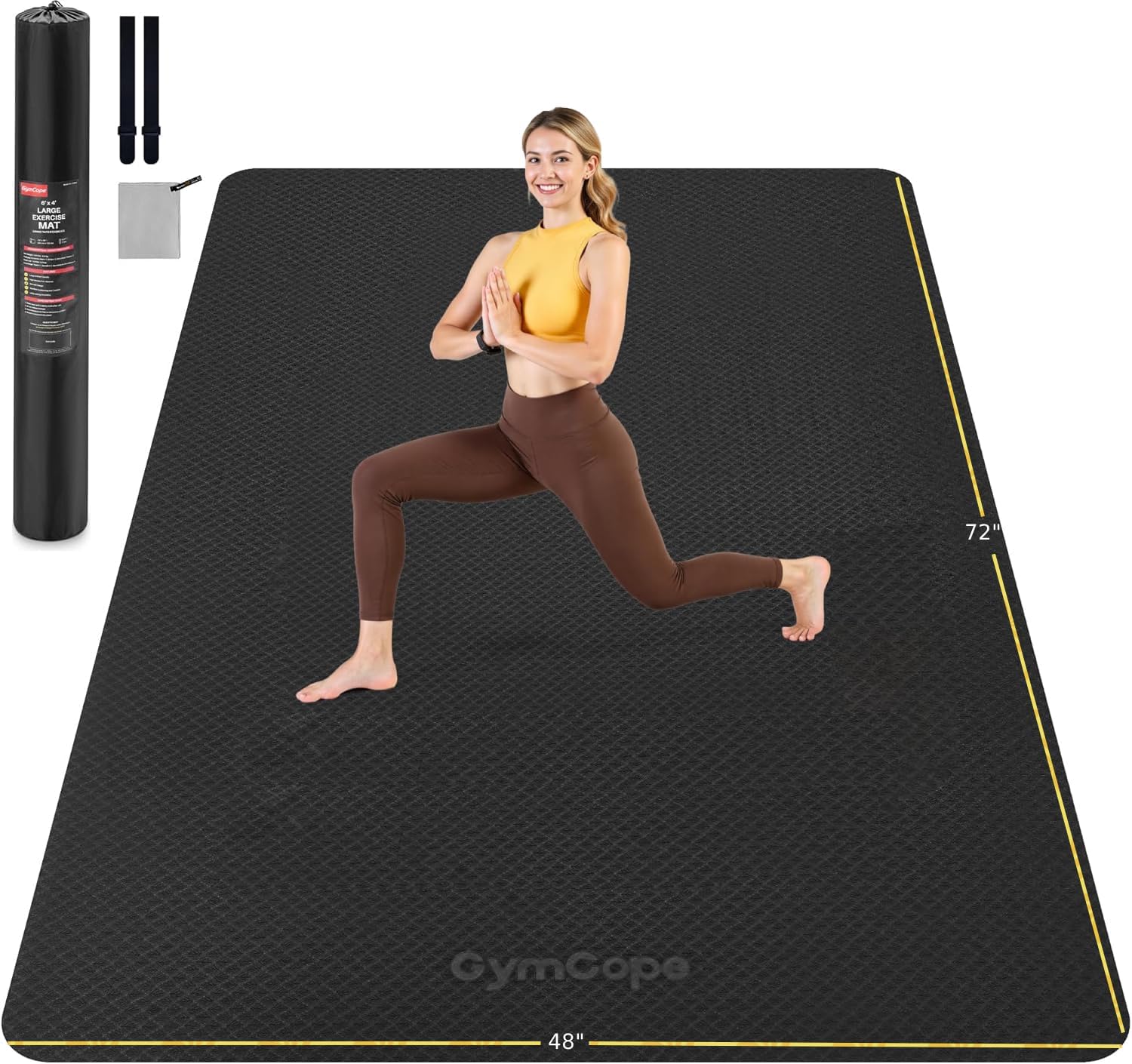 Pilates Yoga Or Gym - เสื่อโยคะขนาดใหญ่พิเศษ 72x48 หรือ 78x57 ซม. หนา