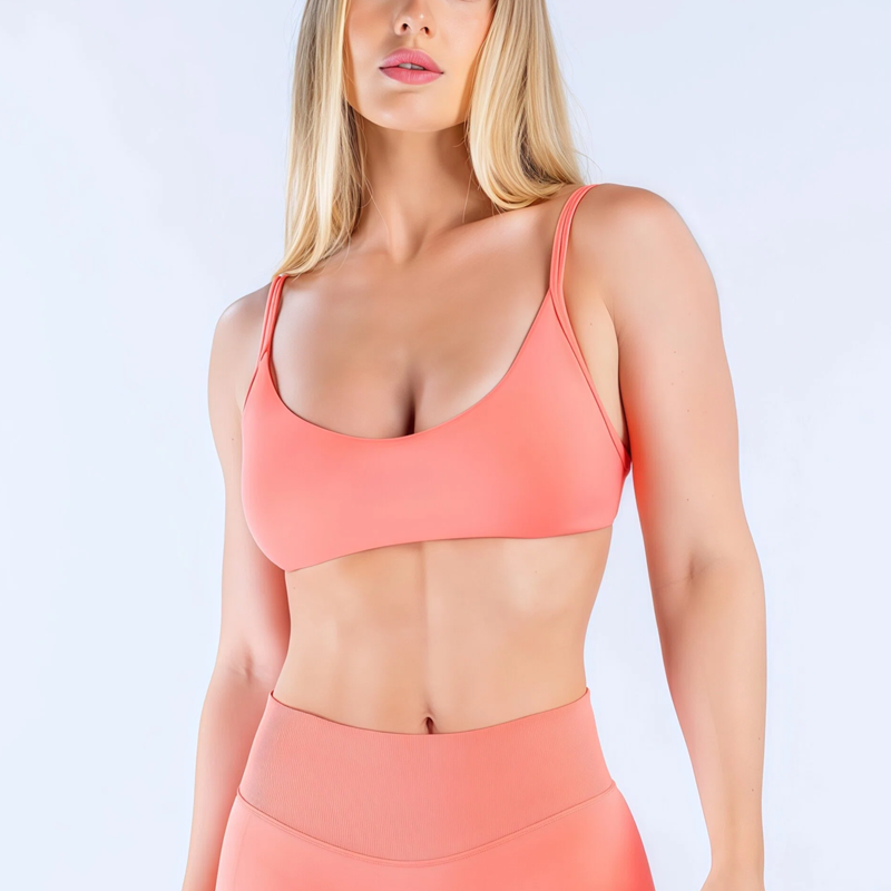 Pilates Yoga Fitness - HISTELLO บราแบบคอเว้าลึกสำหรับผู้หญิง ทรง U-Back สปอร์ตแทงค์ท็อป บราดันทรงสำหรับออกกำลังกาย