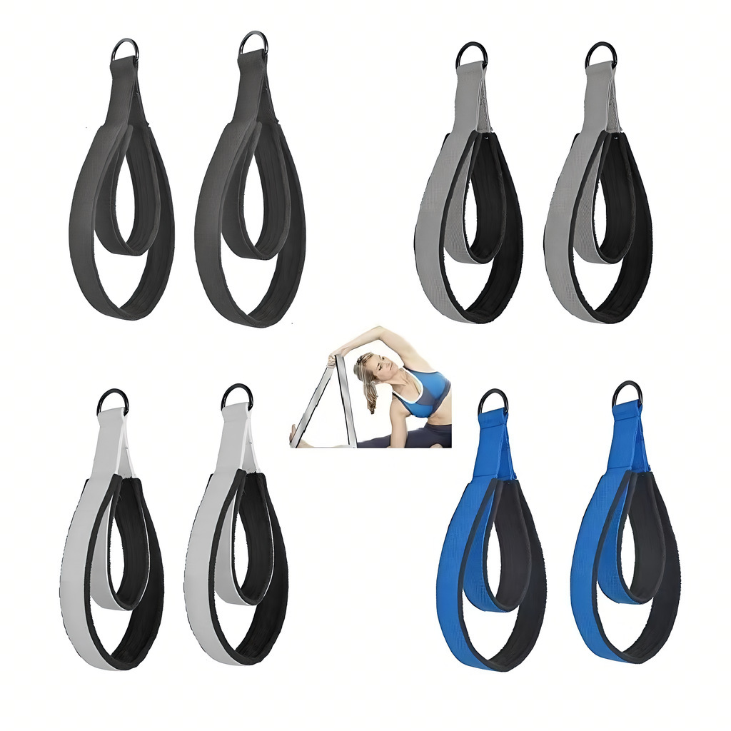 Pilates Ankle Strap - สายรัดข้อเท้าแบบวงแหวนคู่สำหรับโยคะ พิลาทิส อุปกรณ์เสริมสำหรับออกกำลังกาย สายรัดข้อเท้าแบบยืดหยุ่น สายรัดต้านทาน สายยางยืด