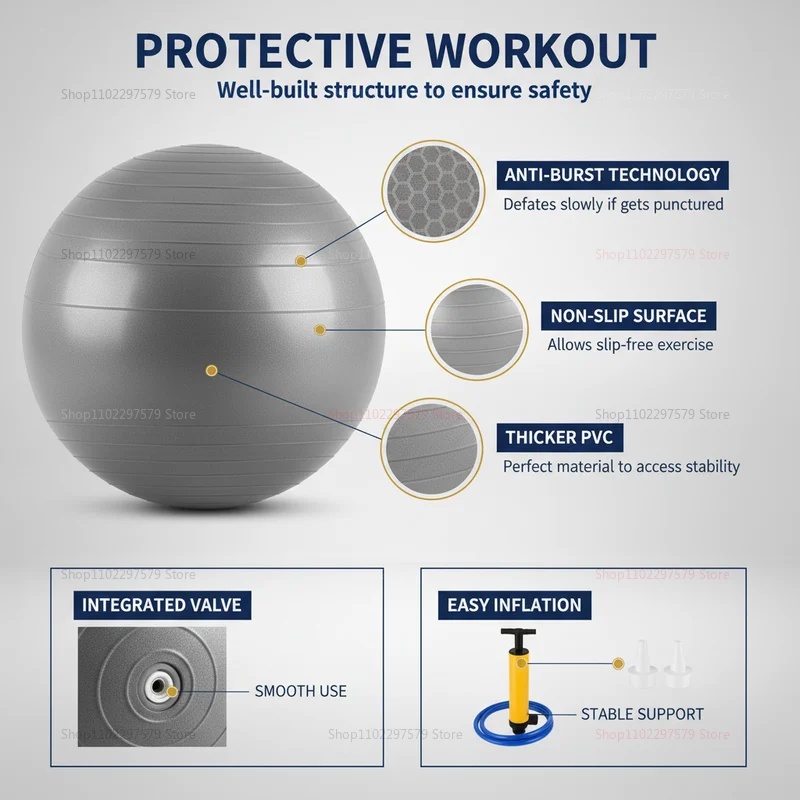 ลูกบอลโยคะกันแตกพร้อมปั๊มลม  ล - Pilates Ball Mini บทวิจารณ์และราคา