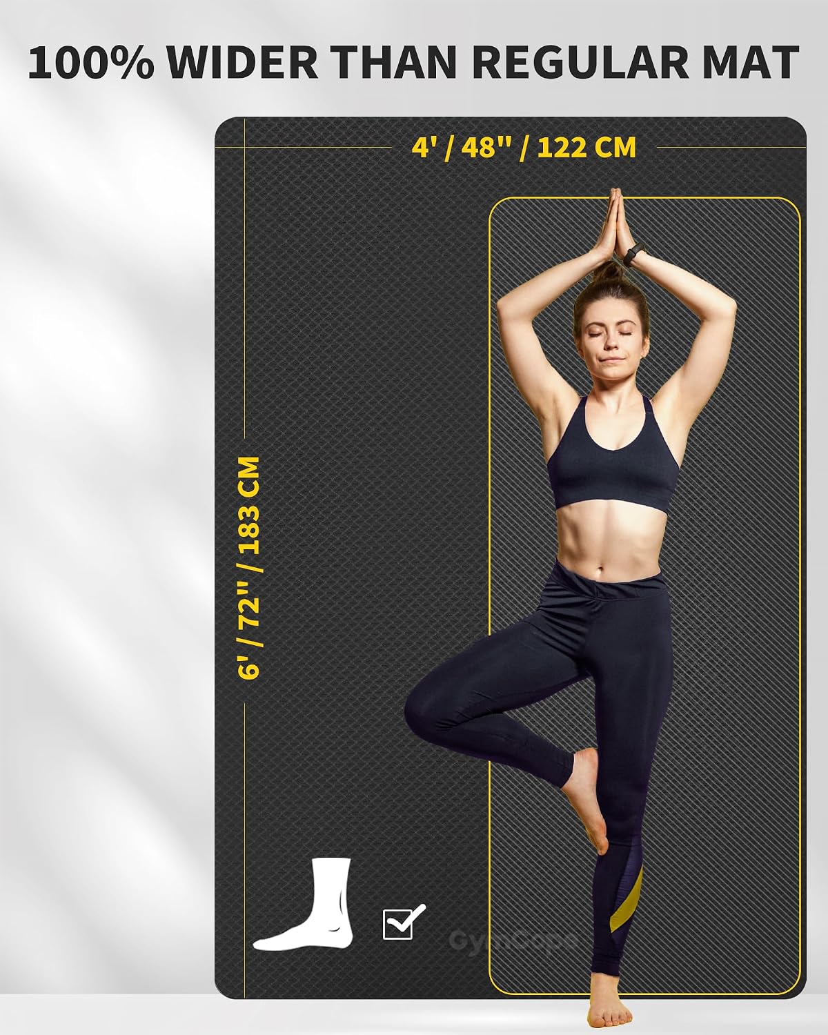 เสื่อโยคะขนาดใหญ่พิเศษ 72x48 ห - Pilates Yoga Or Gym บทวิจารณ์และราคา