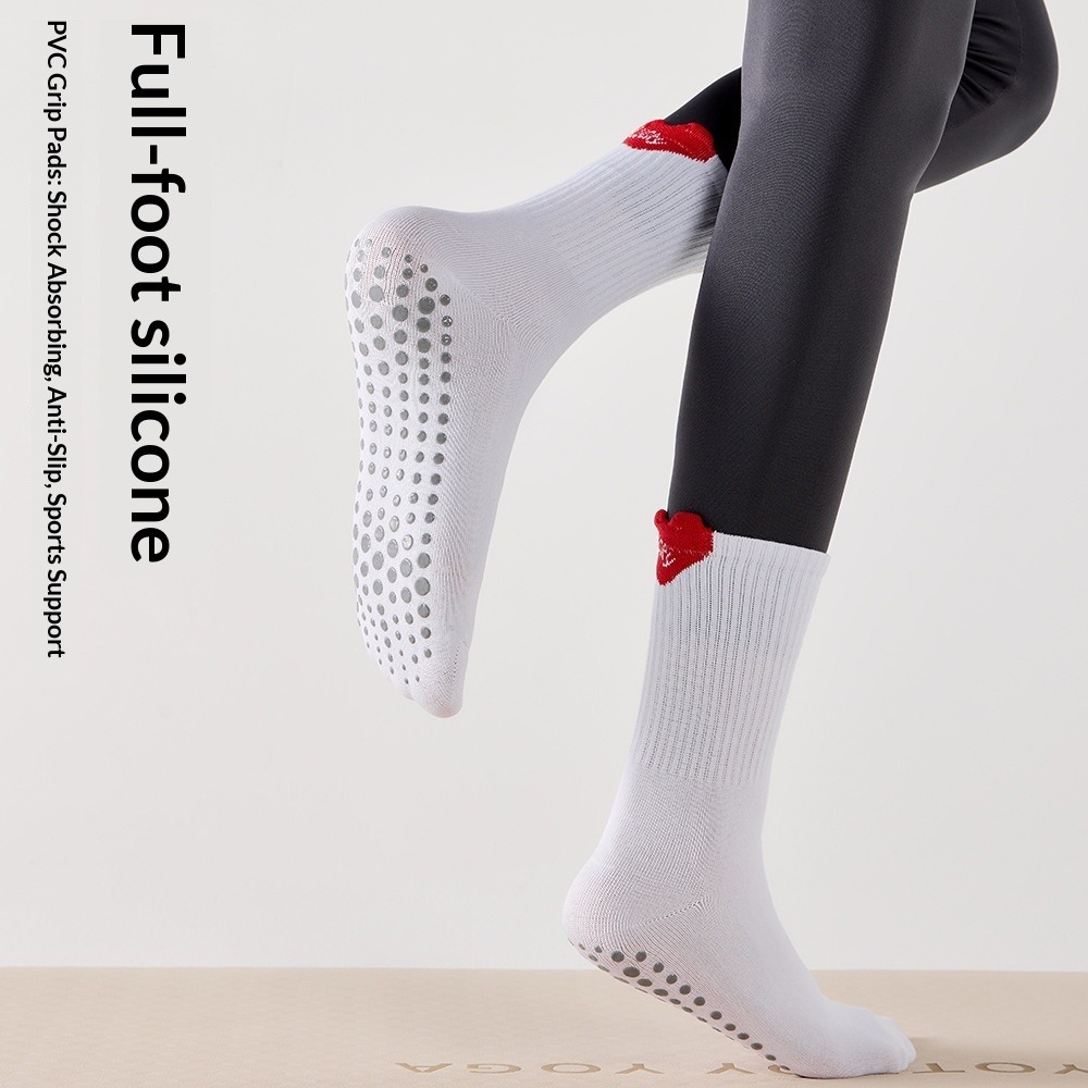 ถุงเท้ากีฬาผู้หญิงแบบยาวครึ่งน - Pilates Yoga Fitness บทวิจารณ์และราคา