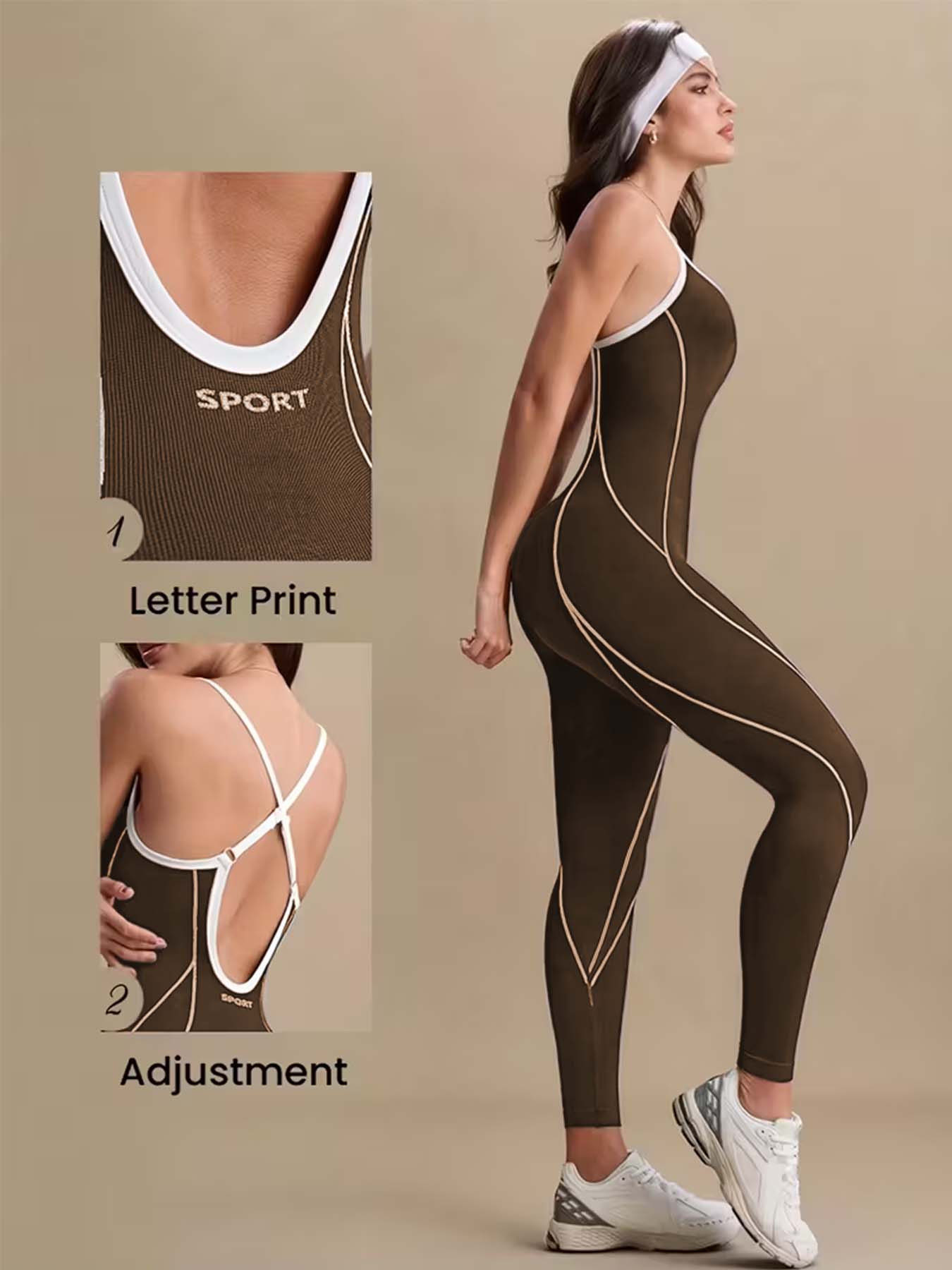 จั๊มสูทโยคะสีน้ำตาลสำหรับผู้หญ - Pilates Ankle Strap บทวิจารณ์และราคา