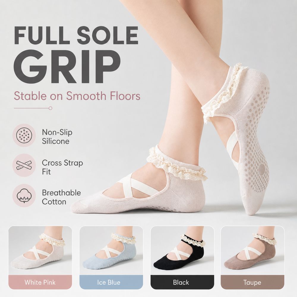 ถุงเท้าโยคะกันลื่นแบบใหม่ แต่ง - Pilates Ankle Strap บทวิจารณ์และราคา